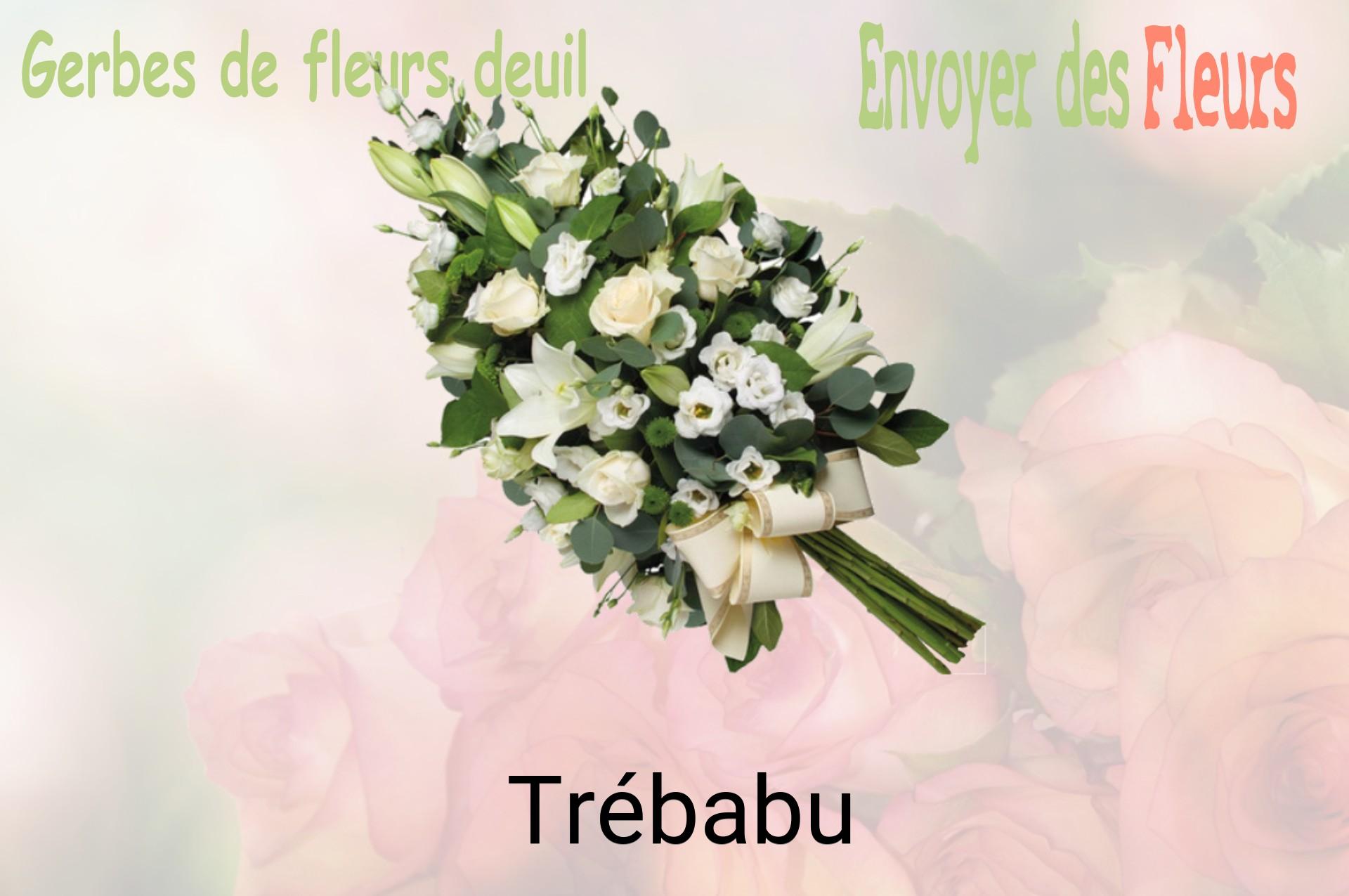 Gerbe de fleurs de deuil livrée à Trébabu